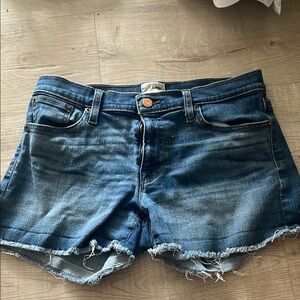J. Crew Blue Jean Shorts with Distressed Hem
